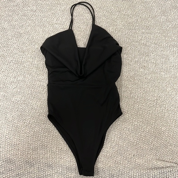 Zara black thong bodysuit size small - Picture 1 of 3